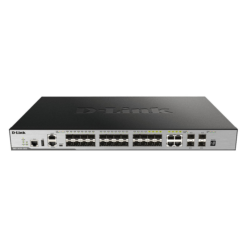 D-Link DGS-3630-28SC/SI 28-Port Layer 3 Stackable Managed Gigabit Fiber Switch (New)