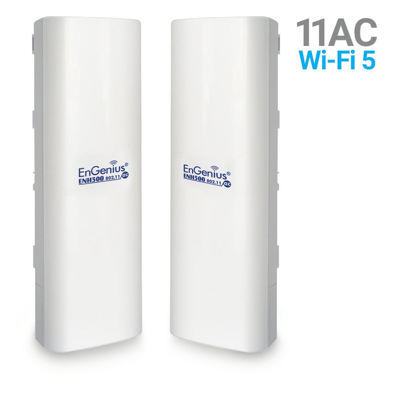 EnGenius ENH500v3 KIT Wi-Fi 5 Wave 2 Outdoor AC867 5 GHz Point-to-Point Wireless Bridge Kit (New)