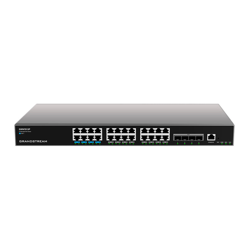 Grandstream GWN7813P 24-Port Enterprise Layer 3 Managed PoE Network Switch (New)