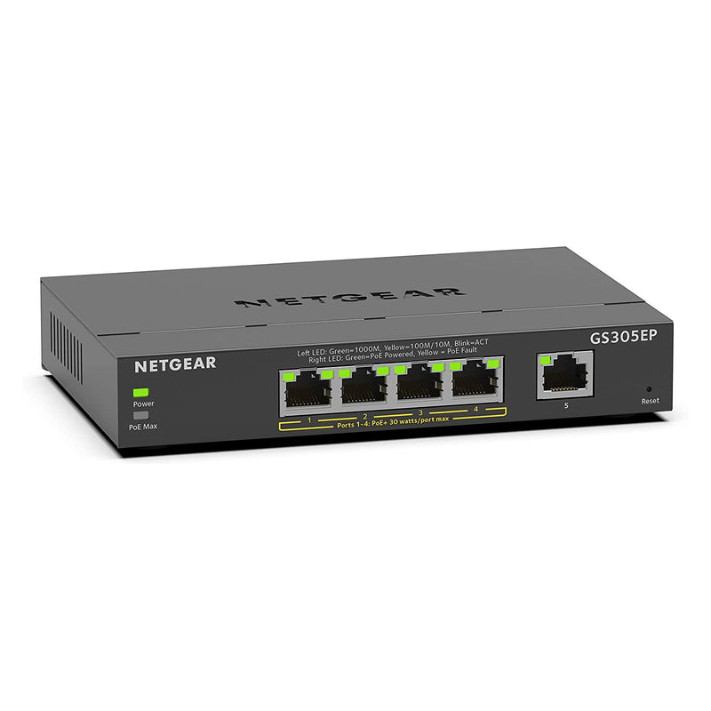Netgear GS305EP-100NAS 5-Port PoE Gigabit Ethernet Plus Switch (New)