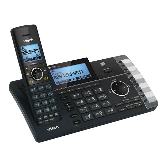 VTech DS6251 DECT 6.0 2-Line Cordless Digital Answering System, 1 Handset (Black/New)