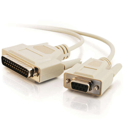 C2G 03019 6ft DB25 Male to DB9 Female Null Modem Cable