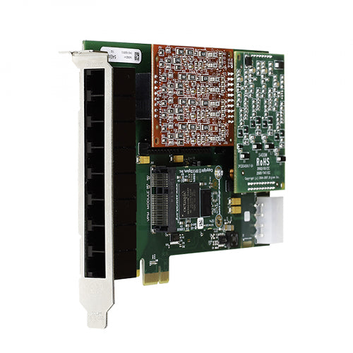 Digium 1A8B03F 8-Port Modular Analog PCI-Express Card with 8 Trunk Interfaces and Echo Cancellation
