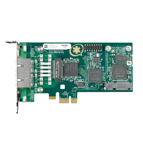 Digium 1TE235BF 2 Span Digital T1/E1/J1/Pri PCI-Express x1 Card and Echo Cancellation