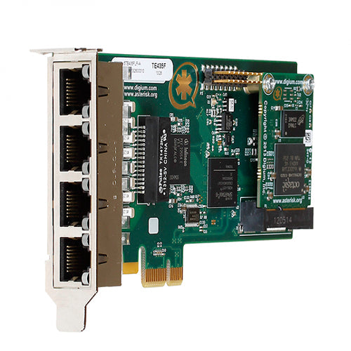 Digium 1TE435BF 4 Span Digital T1/E1/J1/Pri PCI-Express x1 Card and Echo Cancellation