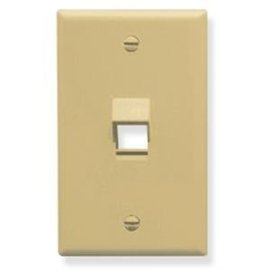 ICC Angled Faceplate 1-Port (Ivory)