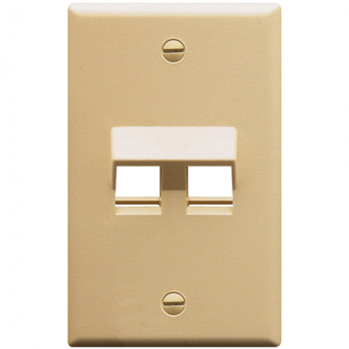 ICC Angled Faceplate 2-Port (Ivory)