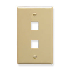 ICC Flat Faceplate 2-Port (Ivory)