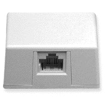 ICC IC635DS4WH Surface Mount Jack 8P4C Keyed With Shorting Bar (White)