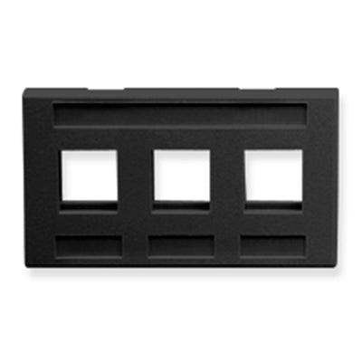 ICC 3-Port Modular Furniture Faceplate (Black)