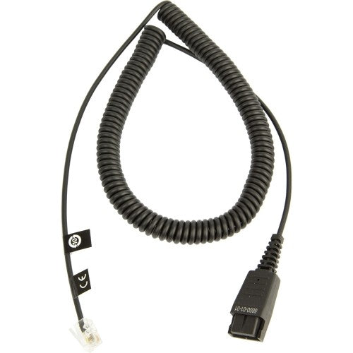 Jabra 8800-01-01 Quick Disconnect to Modular RJ-11 Coiled Bottom Headset Cable