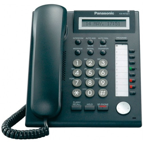 Panasonic KX-NT321-B 8-Button Basic IP Proprietary Phone (Black/Refurbished)