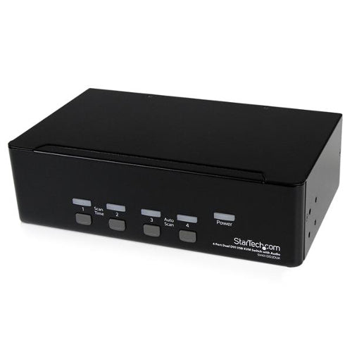 StarTech SV431DD2DUA 4-Port Dual DVI USB KVM Switch with Audio and USB 2.0 Hub