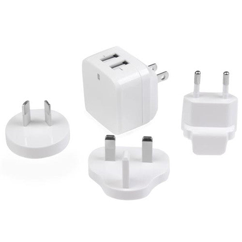 StarTech USB2PACWH Dual Port USB International Travel Wall Charger (White)
