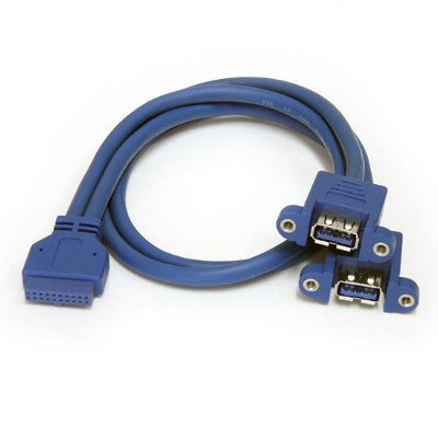StarTech USB3SPNLAFHD 1.6ft 2-Port Panel Mount USB 3.0 Cable