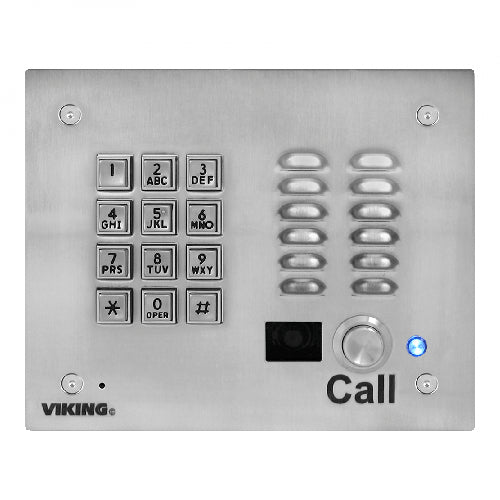 Viking K-1705-3 Color Camera Entry Phone with Key Pad (Stainless Steel)