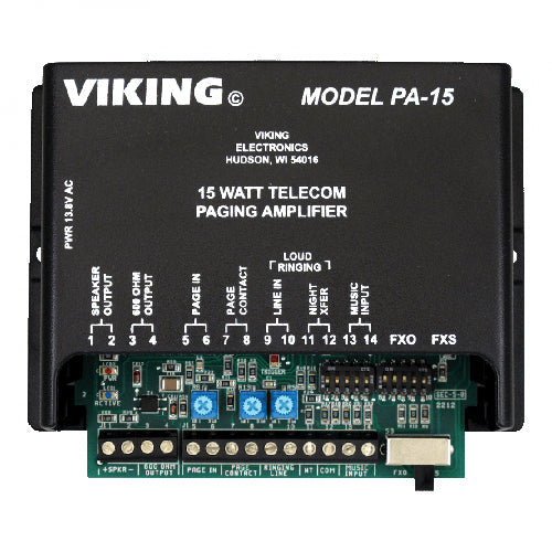 Viking PA-15 15 Watt Paging Amplifier and Loud Ringer