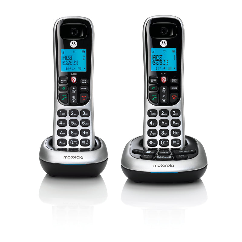 Motorola CD4012 DECT 6.0 Cordless Phone with Answering Machine, 2 Handsets