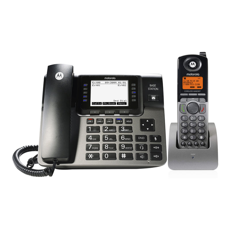 Motorola ML1250 DECT 6.0 Expandable 1-4 Lines Business Phone System with Digital Receptionist & Voicemail, Base Station + 1 Handset (New)