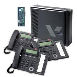 Vertical Vodavi 4003-23 SBX IP R3 3x8 Basic KSU with Voicemail and Three 24 Button Phones (Refurbished)