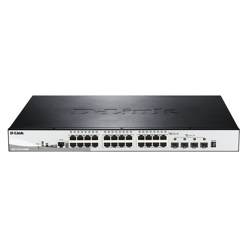 D-Link DGS-1510-28XMP 24-Port Gigabit Stackable Smart Managed Switch with 10G Uplinks (New)