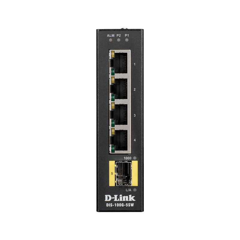 D-Link DIS-100G-5SW 5-Port Gigabit Unmanaged Industrial Switch (New)