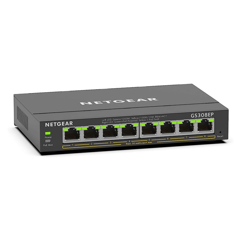 Netgear GS308EP-100NAS 8-Port PoE Gigabit Ethernet Plus Switch (New)
