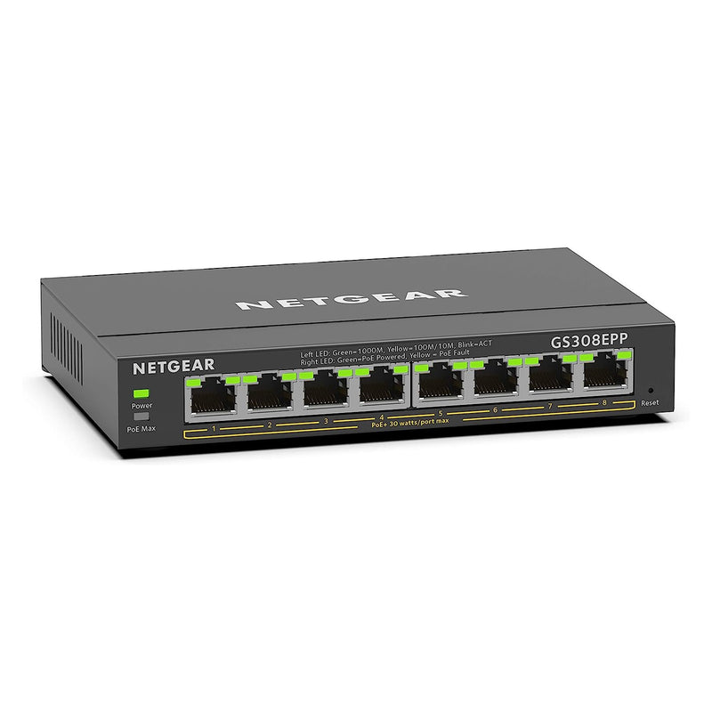 Netgear GS308EPP-100NAS 8-Port PoE Gigabit Ethernet Plus Switch (New)