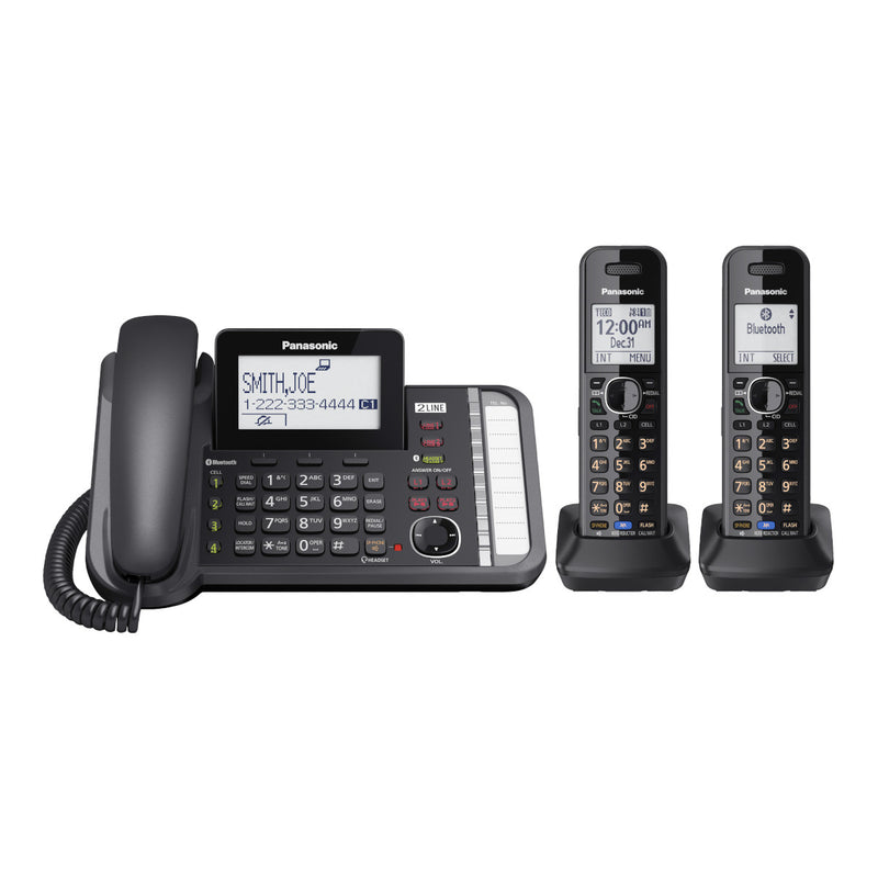 Panasonic KX-TG9582B Link2Cell 1.9GHz Expandable Phone System with 2 Cordless Handsets (Black/New)