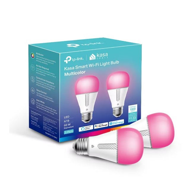 TP-Link KL135P2 Kasa Smart Wi-Fi Light Bulb Multicolor 1000 Lumens 2-Pack (New)
