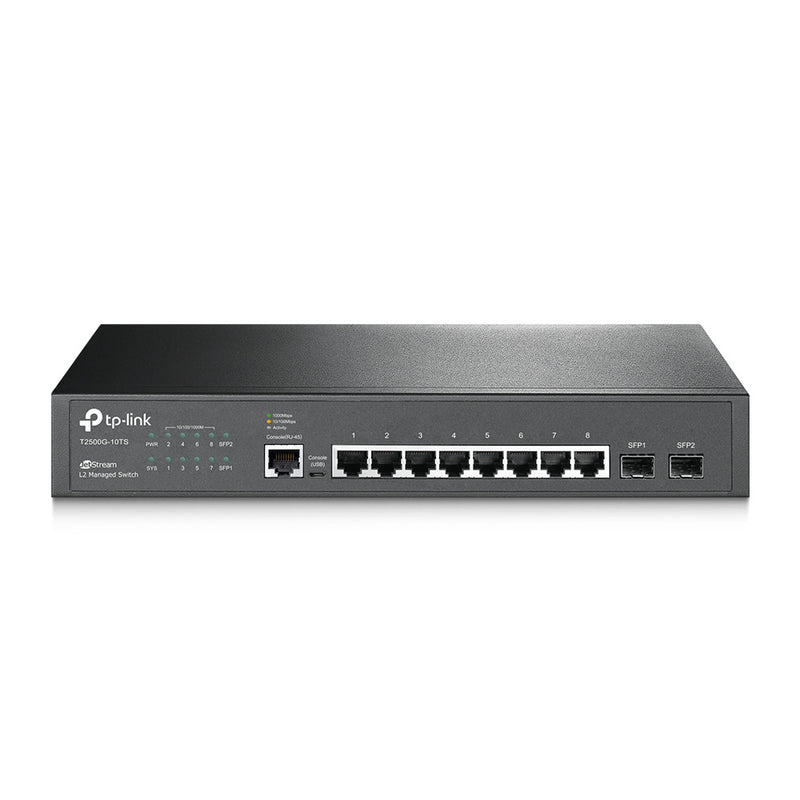 TP-Link T2500G-10TS JetStream 8-Port Gigabit L2 Managed Switch with 2 SFP Slots (New)