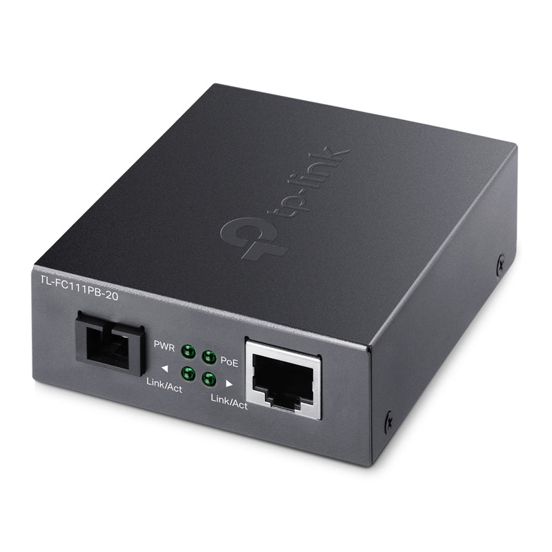 TP-Link TL-FC111PB-20 10/100Mbps WDM Media Converter with 1-Port PoE (New)