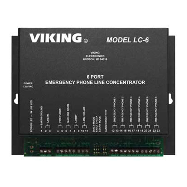 Viking LC-6 6-Port Line Concentrator for Emergency Phones (New)