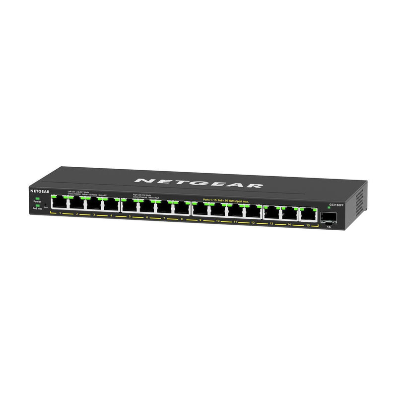 Netgear GS316EPP-100NAS 16-Port PoE Gigabit Ethernet Plus Switch (New)