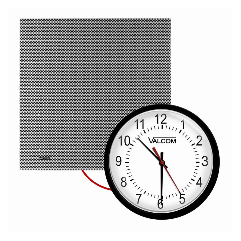 Valcom VIP-4122-A12-IC 12 IP Lay-In 2' x 2' Ceiling Speaker & 12-Inch Analog Clock Kit (New)