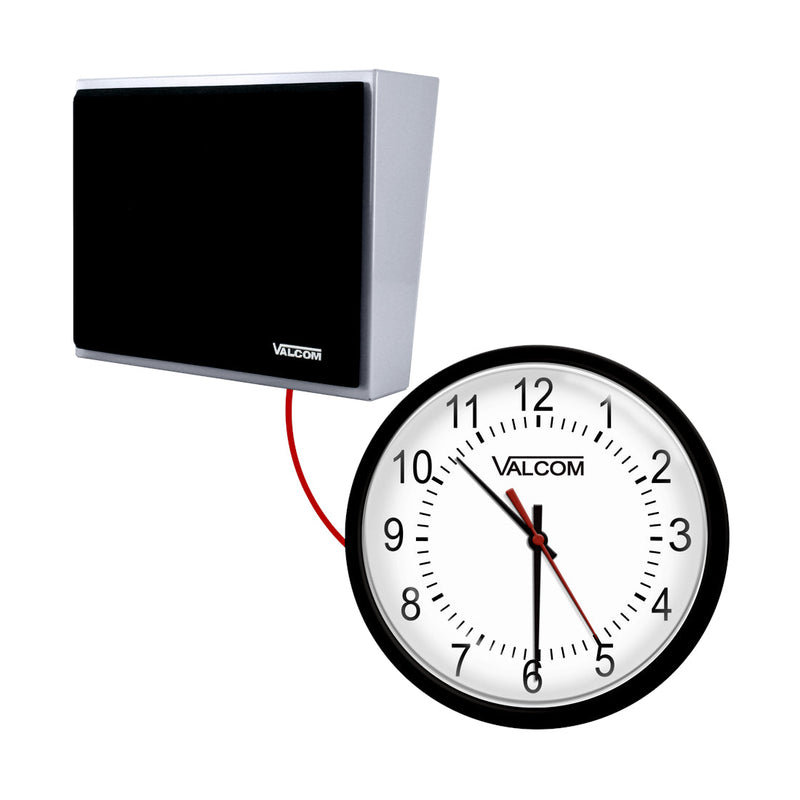 Valcom VIP-4171-A12-IC 12-Inch Analog Clock & Wall Mount Speaker (New)