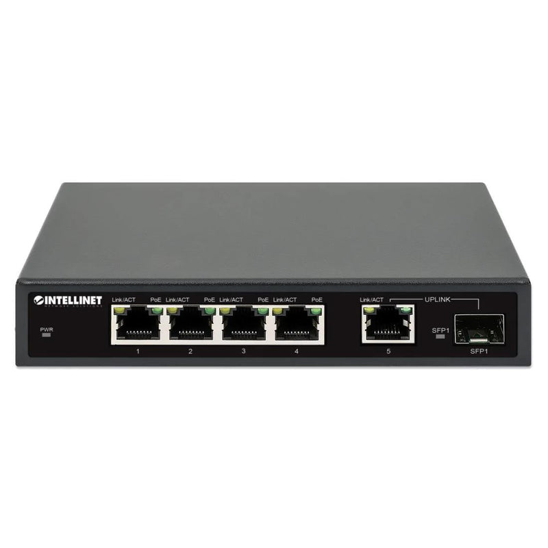 Intellinet 561822 5-Port Gigabit PoE+ Switch With SFP Port (New)