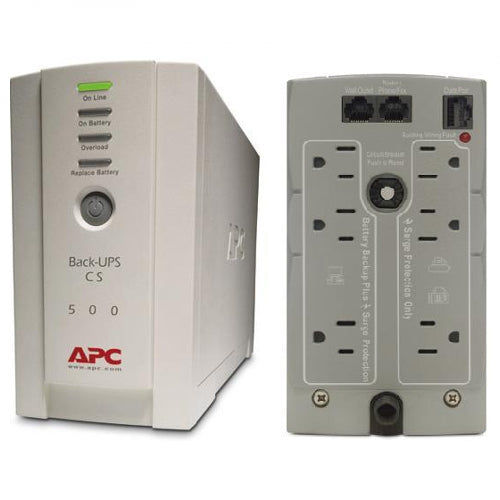 APC CS 500VA 120V Battery Back-UPS Power Supply for USB & Serial Connectivity