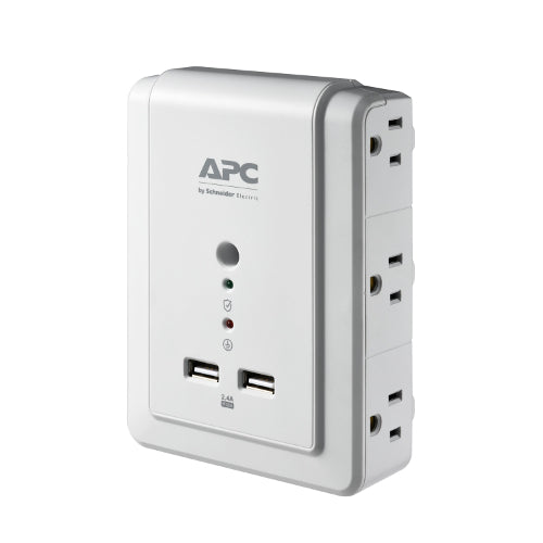 APC SurgeArrest Essential P6WU2 6-Outlet Surge Protector with 2 USB Charging Ports