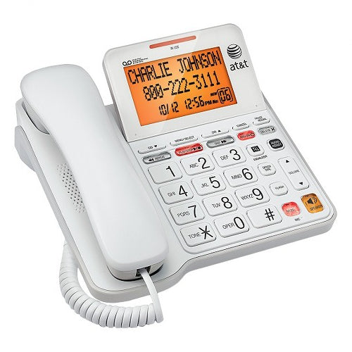 AT&T CL4940 Large Display Corded Telephone with Answering System (White)