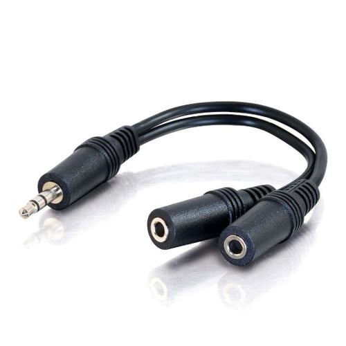 C2G 40426 6 inch Value Series 3.5mm Stereo Male to 2x 3.5mm Stereo Female Audio Y-Cable