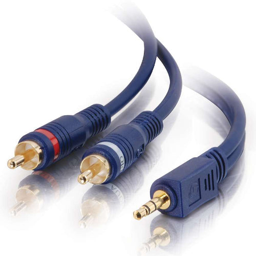 C2G 40614 6 ft Velocity 3.5mm Stereo Male to 2x RCA Stereo Male Y-Cable