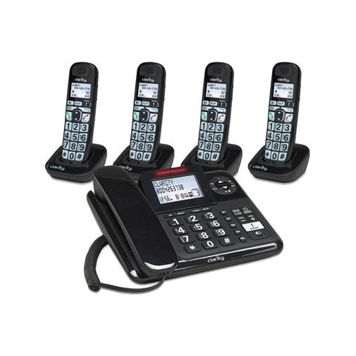 Clarity E814CC4 40dB Amplified Corded/Cordless Combo Phone with Four Handsets