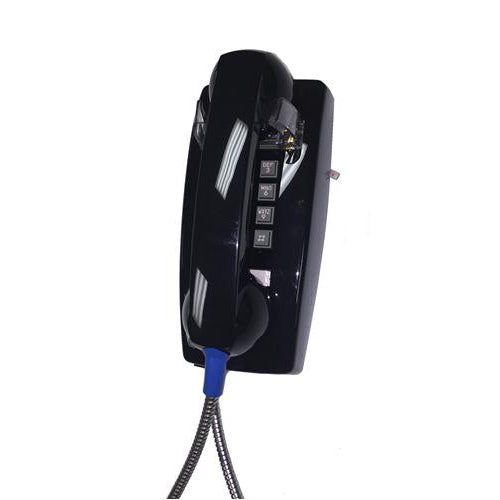 Cortelco 2554-ARC-BK Wall Phone with Armored Cord