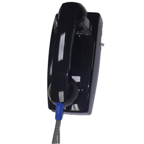 Cortelco 2554-ARCNDL-BK No Dial Wall Phone with Armored Cord