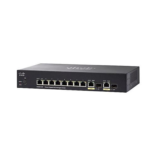 Cisco SG350-10P-K9-NA 10-Port Gigabit PoE Managed Switch