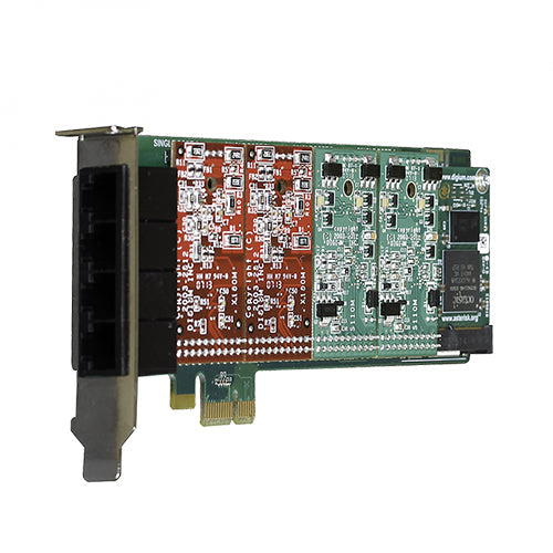 Digium 1A4B03F 4-Port Modular Analog PCI-Express Card with 4 Trunk Interfaces and Echo Cancellation