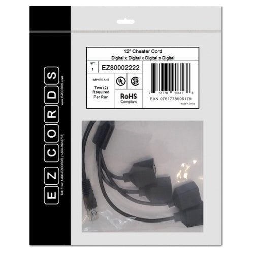EZCords EZ80002222 4-Port Digital Cheater Cord