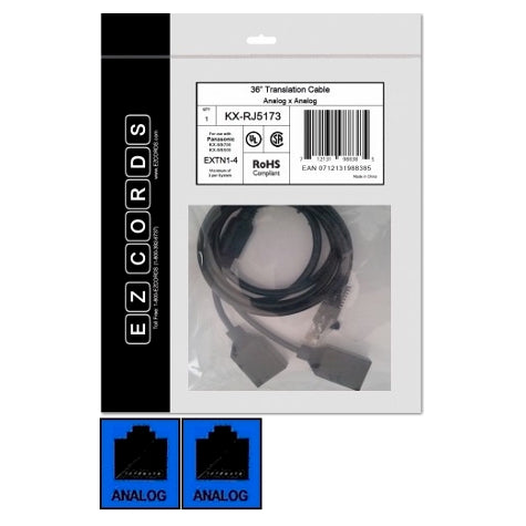 EZCords KX-RJ5173 2-Port Analog Extension Wiring Harness