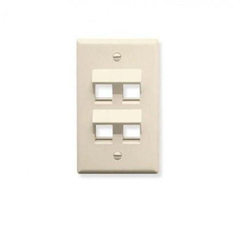 ICC Angled Faceplate 4-Port (Almond)